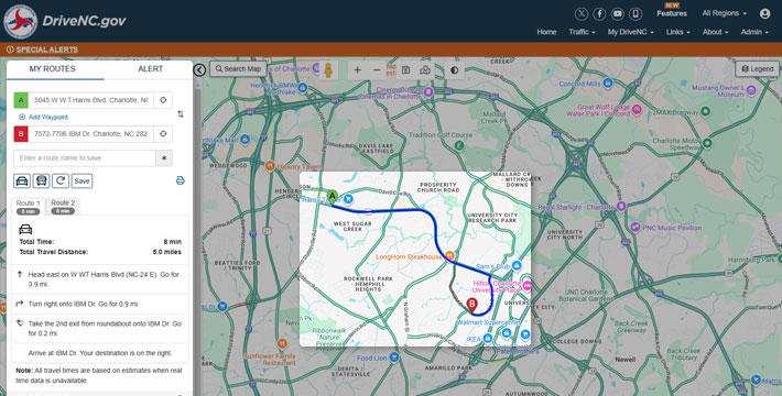Creating and saving customized route