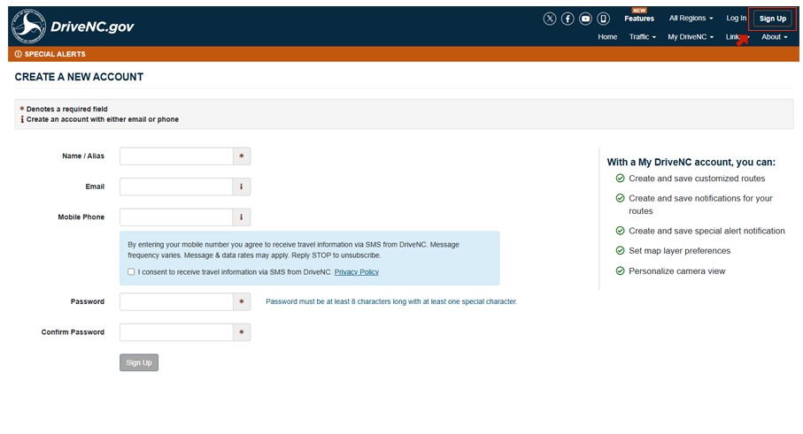 Signing up with DriveNC