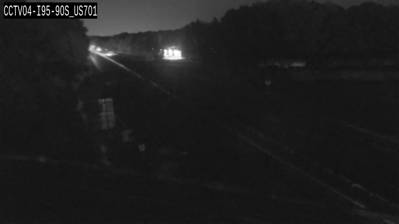 Traffic camera: I-95 southbound near mile marker 90 at US 701