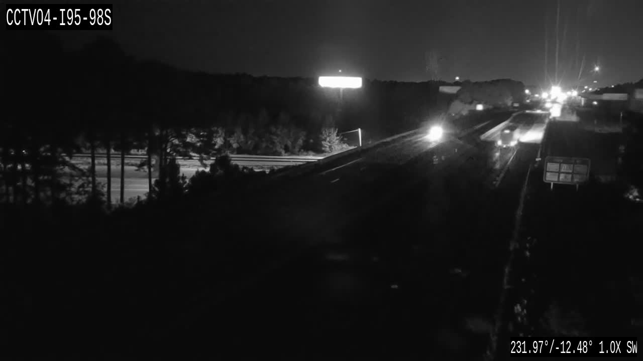 Traffic camera: I-95 southbound near mile marker 98