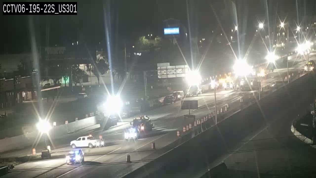 Traffic camera: I-95 southbound near mile marker 22 at US 301