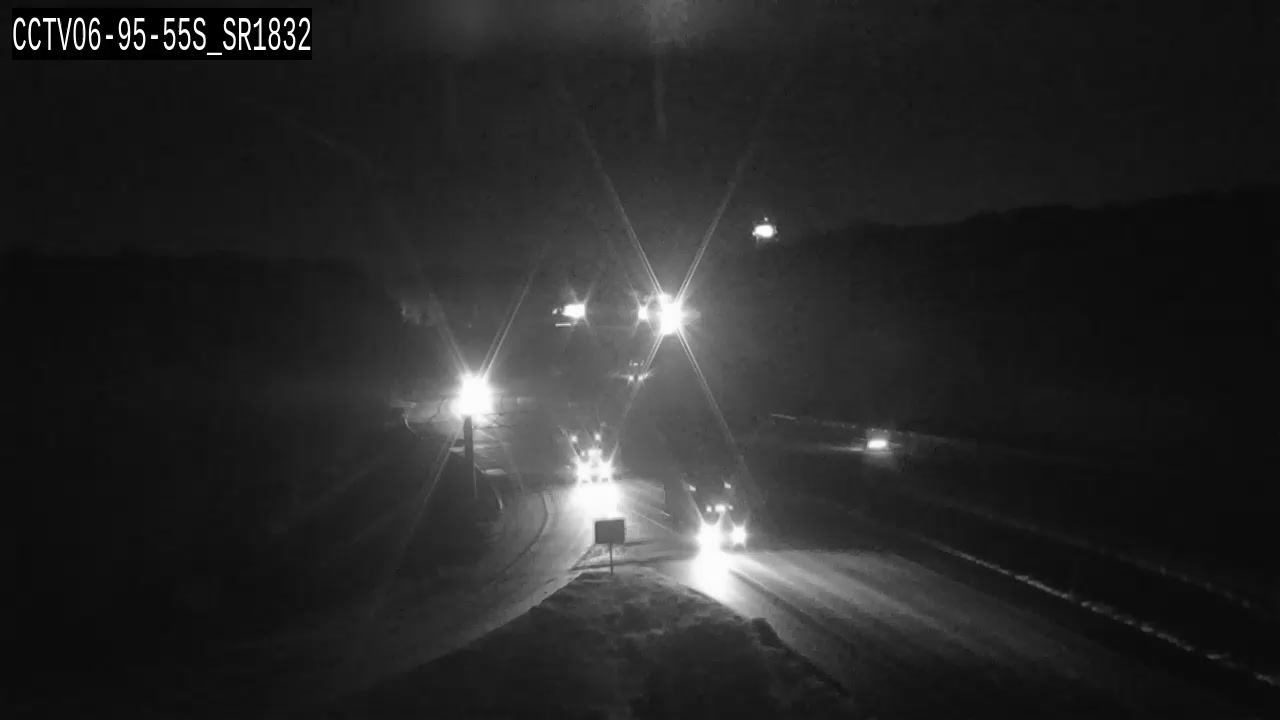 Traffic camera: I-95 southbound near mile marker 55 at SR 1832