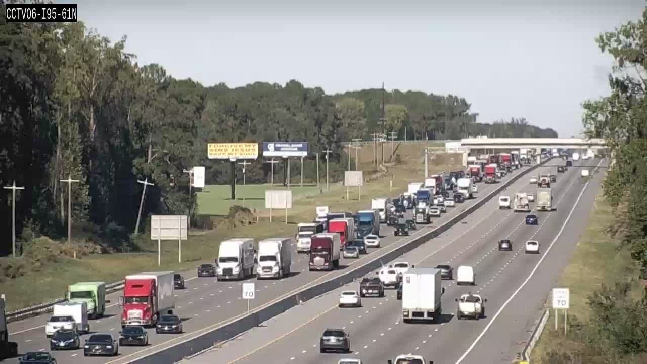 Traffic camera: I-95 northbound near mile marker 61